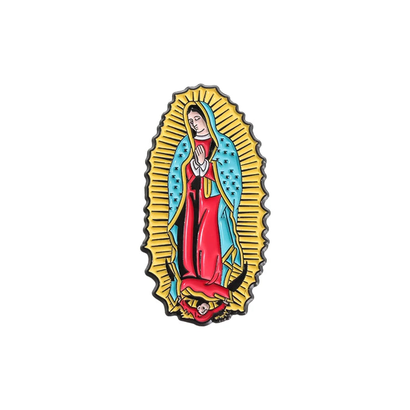 Saint Lady of Guadalupe Enamel Pins Creative Brooches Lapel Badge Golf Hat Clips Decorative Accessories Jewelry Gift for Friends