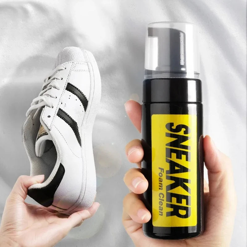 1 Set Shoes Cleaner Foam Dry Cleaning Suit 150ML Water-Free Foam Sneakers Cleaner Shoe Brush Shoe Cloth Work on White Shoe,Boot