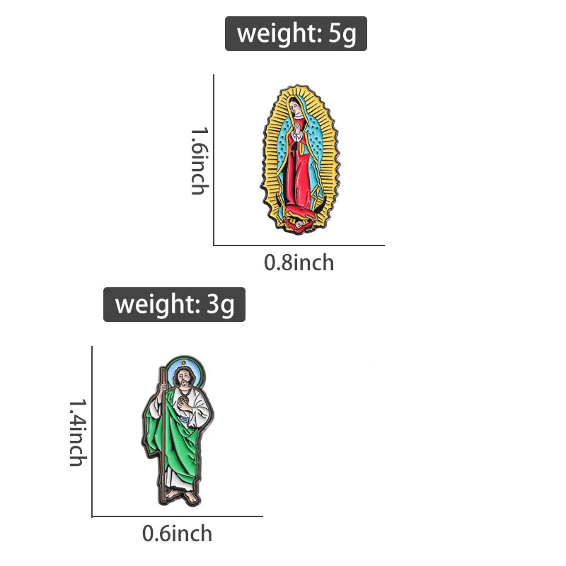 Saint Lady of Guadalupe Enamel Pins Creative Brooches Lapel Badge Golf Hat Clips Decorative Accessories Jewelry Gift for Friends
