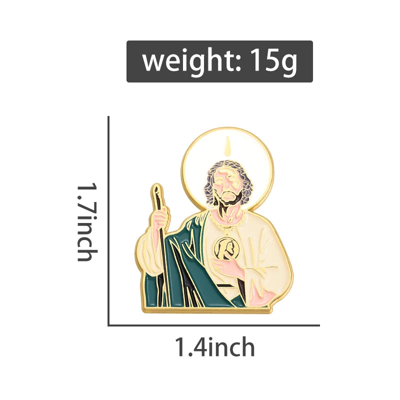 Creative San Judas Enamel Pins Christ Jesus Brooches Lapel Backpack Badge Hat Golf Cap Decorative Accessories Jewelry for Gift