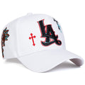 Unisex LA Letter Cross Embroidery Baseball Caps Spring and Autumn Outdoor Adjustable Casual Hats Sunscreen Hat Sports Cap
