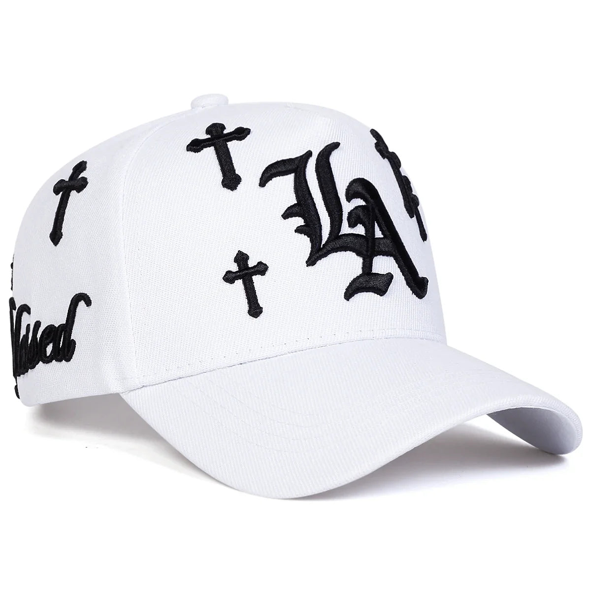 Unisex Gothic LA Cross Embroidery Baseball Caps Spring Autumn Outdoor Adjustable Casual Hats Sunscreen Hat Sports Cap