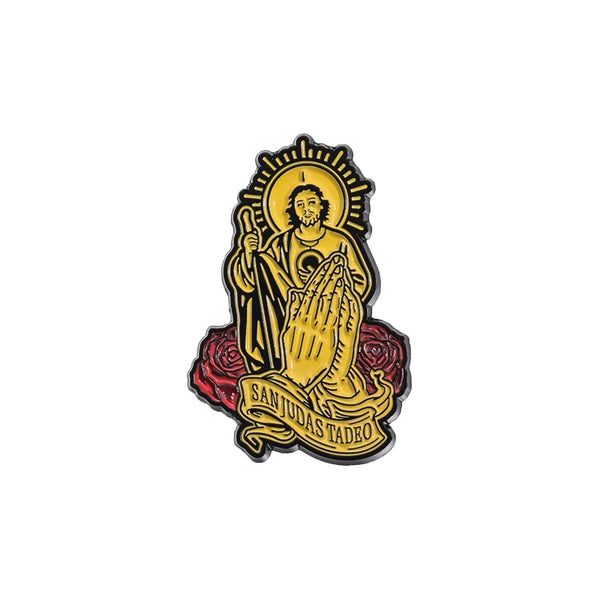 San Judas Tadeo Holy Jesus Bible Enamel Pins Keep the Faith Brooches Lapel Badges Religious Belief Jewelry Gift for Christian